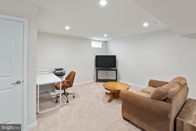 138 Merseyside Dr, Woolwich Twp, NJ 08085 - carpeted office space featuring recessed lighting and baseboards