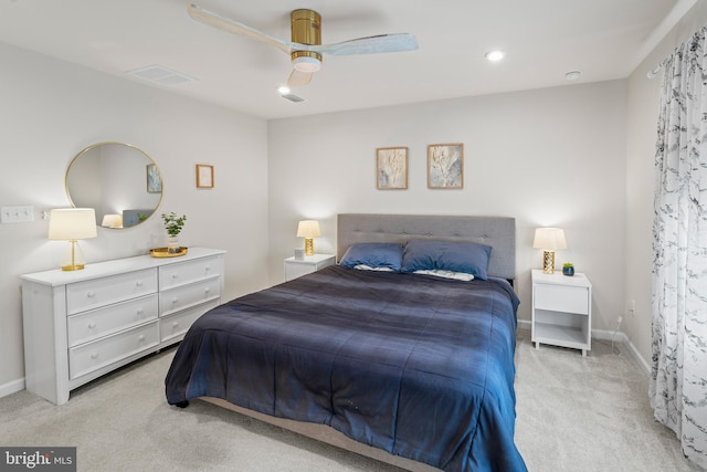 138 Merseyside Dr, Woolwich Twp, NJ 08085 - bedroom featuring light carpet, a ceiling fan, baseboards, and recessed lighting