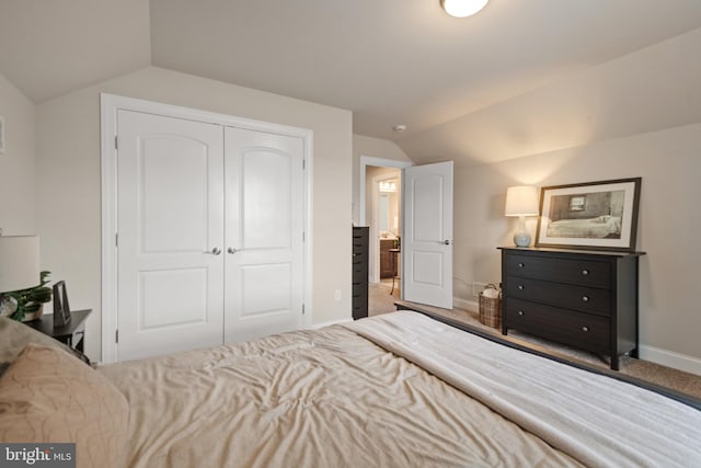 500 Prince George Dr, Lancaster, PA 17601 - bedroom with lofted ceiling, a closet, carpet flooring, and baseboards