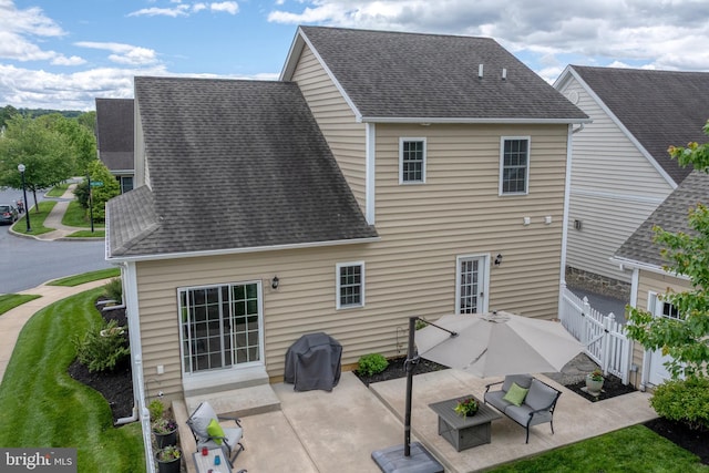 500 Prince George Dr, Lancaster, PA 17601 - back of property with a patio and a shingled roof