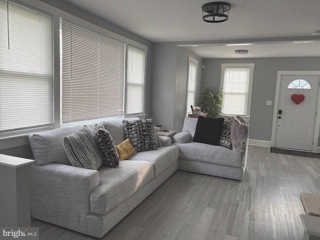 3258 N 48th St, Pennsauken, NJ 08109 - living area with light wood-type flooring and baseboards