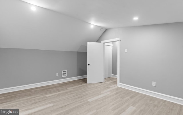 3258 N 48th St, Pennsauken, NJ 08109 - bonus room with lofted ceiling, light wood-style floors, baseboards, and recessed lighting