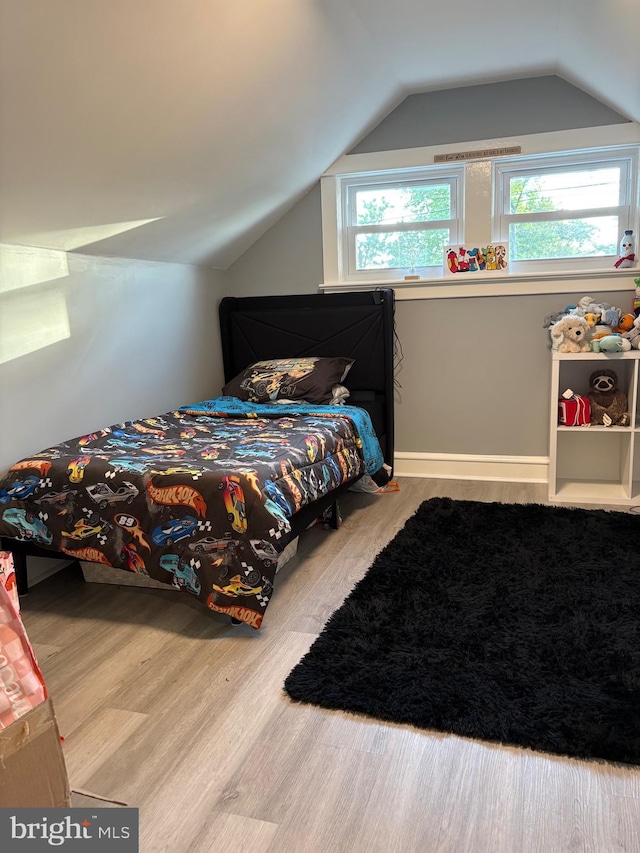 3258 N 48th St, Pennsauken, NJ 08109 - bedroom featuring wood finished floors and lofted ceiling