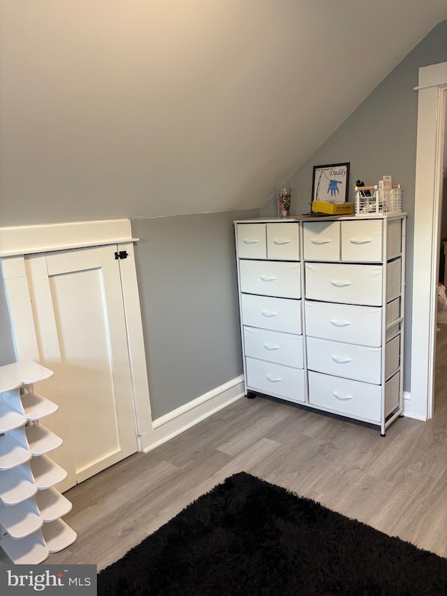 3258 N 48th St, Pennsauken, NJ 08109 - bedroom featuring lofted ceiling, light wood-type flooring, and baseboards