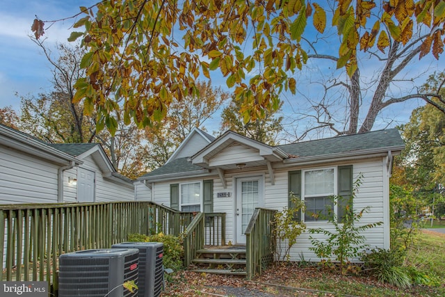 12133 Neale Sound Dr, Cobb Island, MD 20625 - view of front of home featuring central AC unit and a shingled roof