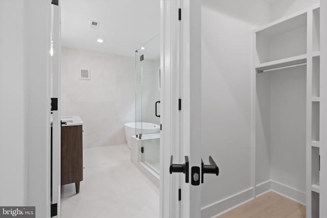2007 S Joyce St, Arlington, VA 22202 - full bath with a freestanding bath, a shower stall, and vanity