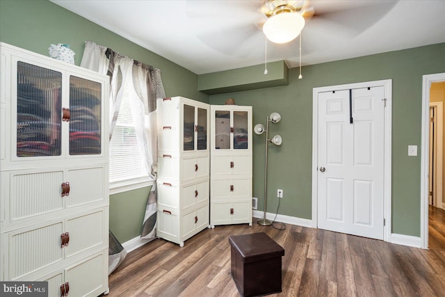 4406 Furley Ave, Baltimore, MD 21206 - bedroom featuring baseboards, wood finished floors, and a ceiling fan