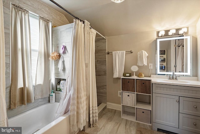 4406 Furley Ave, Baltimore, MD 21206 - full bath featuring vanity and shower / bath combination with curtain