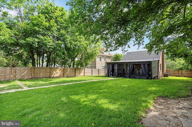 4406 Furley Ave, Baltimore, MD 21206 - view of yard featuring central AC and a sunroom