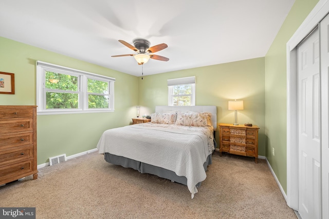 428 Hampshire Dr, Broomall, PA 19008 - carpeted bedroom featuring a closet, baseboards, and a ceiling fan
