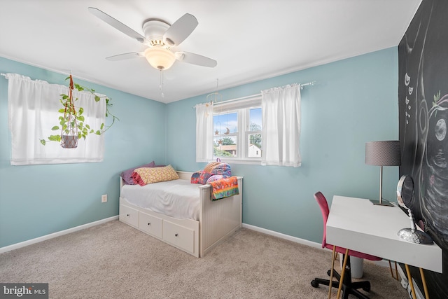 428 Hampshire Dr, Broomall, PA 19008 - carpeted bedroom with baseboards and ceiling fan