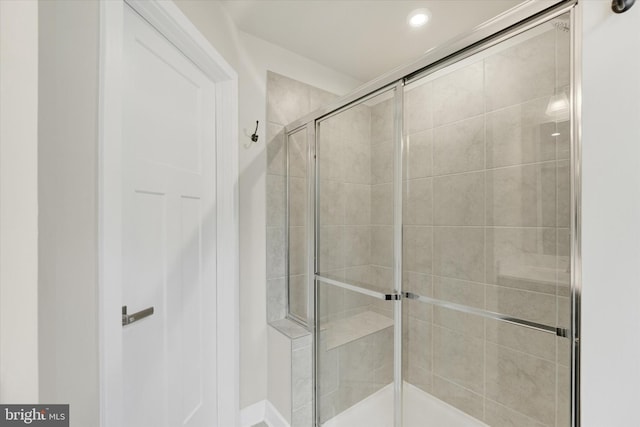 118 Fletcher Cir, Middletown, DE 19709 - bathroom featuring a stall shower and recessed lighting