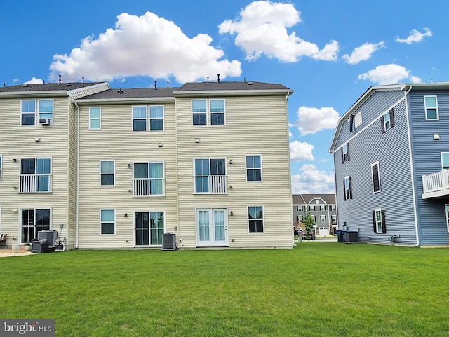 118 Fletcher Cir, Middletown, DE 19709 - rear view of property with a lawn and central air condition unit