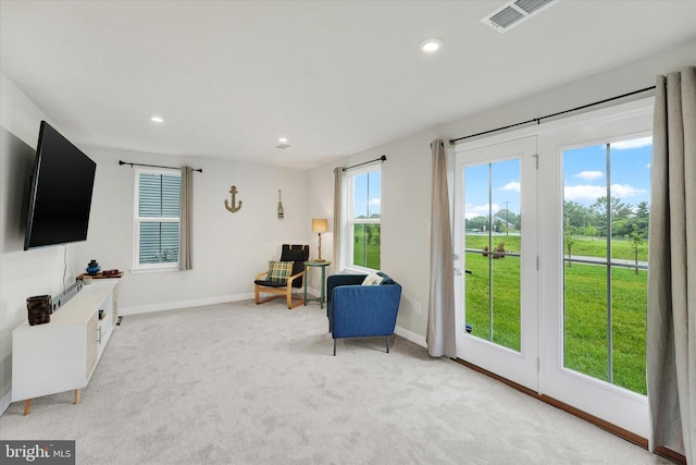 118 Fletcher Cir, Middletown, DE 19709 - living area featuring baseboards, carpet, and recessed lighting