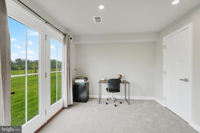 118 Fletcher Cir, Middletown, DE 19709 - home office featuring recessed lighting, carpet floors, and baseboards