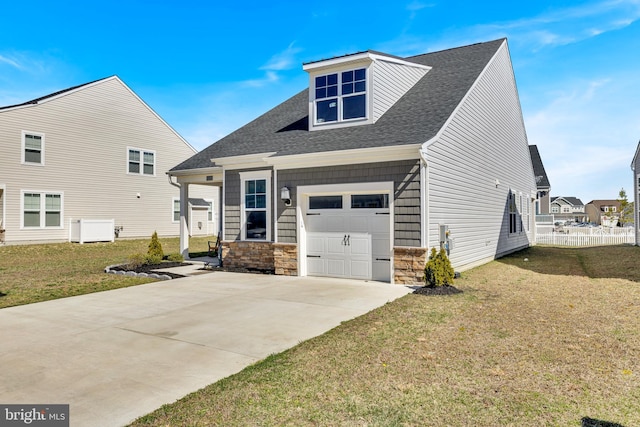 31107 Olney Way, Millsboro, DE 19966 - craftsman-style home with stone siding, a shingled roof, a garage, and driveway