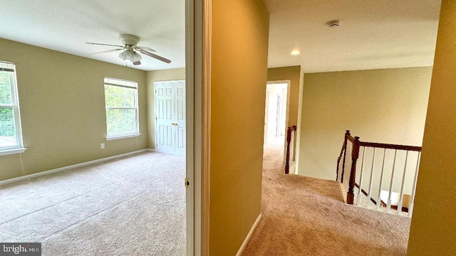 9 Whirlaway Dr, Bear, DE 19701 - hall featuring carpet, healthy amount of natural light, and an upstairs landing