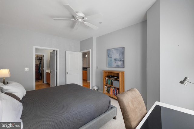 2665 Prosperity Ave Unit 109, Fairfax, VA 22031 - bedroom with ensuite bath and a ceiling fan