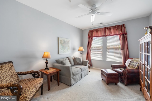 2665 Prosperity Ave Unit 109, Fairfax, VA 22031 - living area featuring carpet floors, a ceiling fan, and baseboards