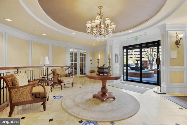 2665 Prosperity Ave Unit 109, Fairfax, VA 22031 - community lobby featuring a decorative wall, recessed lighting, and ornamental molding