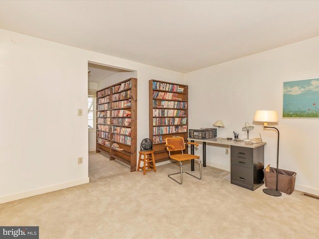 2409 Bear Den Rd, Frederick, MD 21701 - home office with light carpet and baseboards
