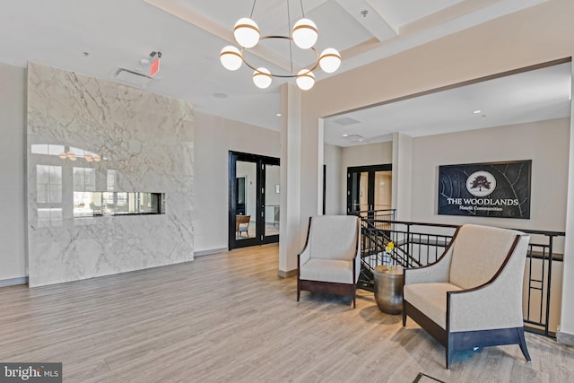 3411 Angelica Way Unit 303, Frederick, MD 21704 - building lobby with beamed ceiling
