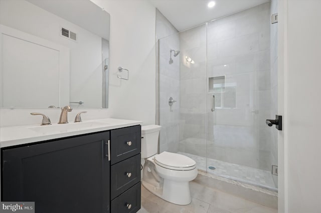 6522 Magnolia St, Philadelphia, PA 19119 - full bathroom featuring a shower stall, toilet, vanity, and recessed lighting