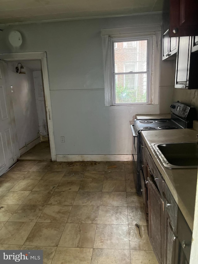 2247 E Cambria St, Philadelphia, PA 19134 - kitchen with electric range, a sink, and light countertops