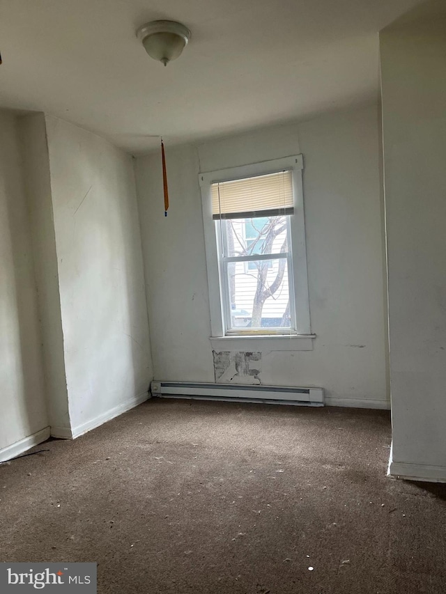 2247 E Cambria St, Philadelphia, PA 19134 - carpeted spare room featuring baseboard heating and baseboards