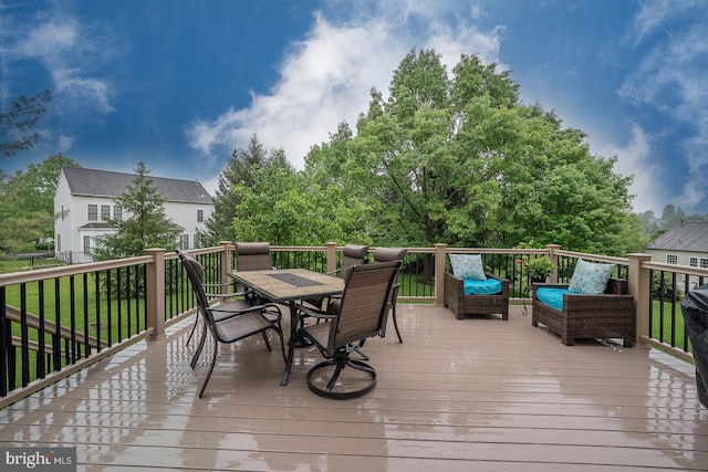 11 Ridings Way, West Chester, PA 19382 - wooden terrace featuring outdoor dining area