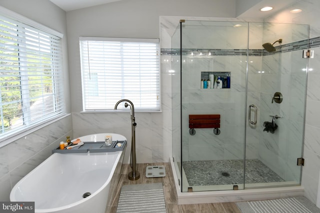 9111 Dartford Pl, Bristow, VA 20136 - full bath with a freestanding tub, healthy amount of natural light, and a shower stall