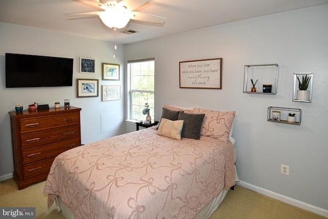 9111 Dartford Pl, Bristow, VA 20136 - bedroom featuring light colored carpet and ceiling fan
