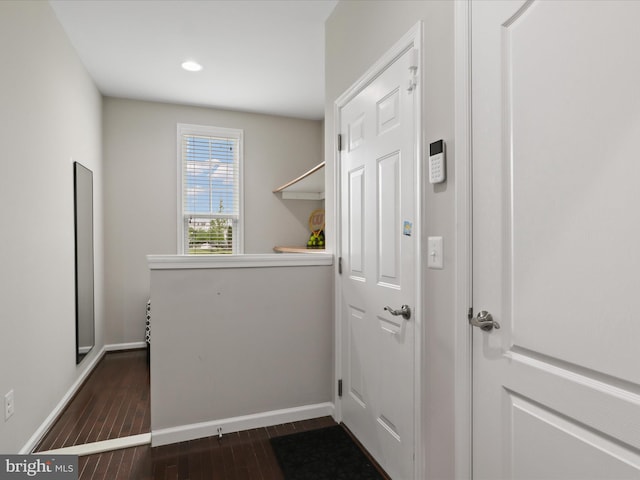 42350 Stonemont Cir, Ashburn, VA 20148 - washroom featuring dark wood-type flooring, baseboards, and recessed lighting