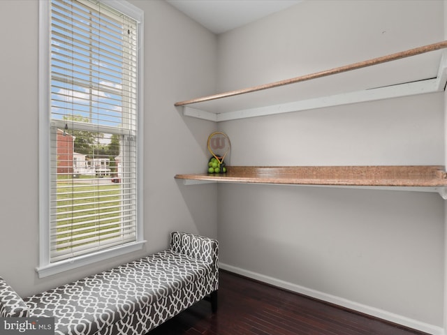 42350 Stonemont Cir, Ashburn, VA 20148 - sitting room featuring dark wood finished floors, plenty of natural light, and baseboards
