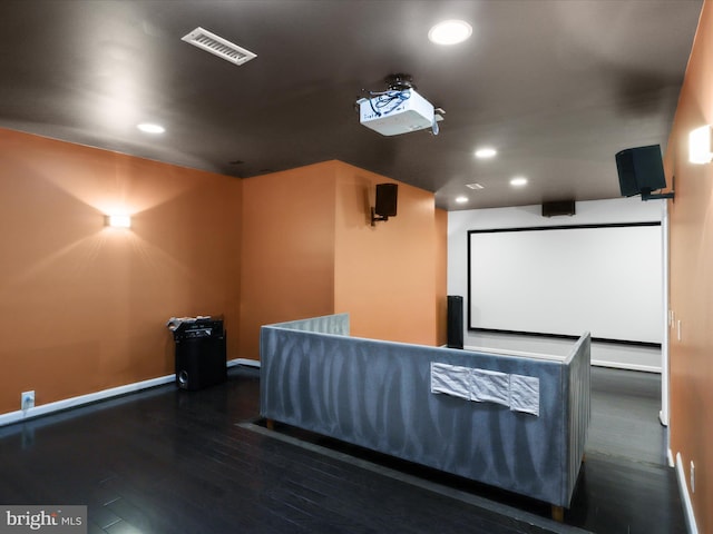 42350 Stonemont Cir, Ashburn, VA 20148 - cinema with baseboards, wood finished floors, and recessed lighting