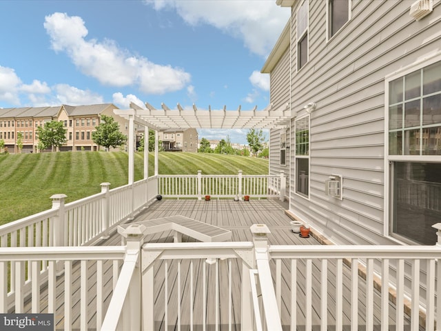 42350 Stonemont Cir, Ashburn, VA 20148 - wooden terrace with a pergola and a lawn