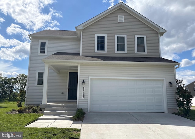 12139 Fallen Timbers Cir, Hagerstown, MD 21740 - traditional-style house featuring an attached garage, driveway, and a shingled roof