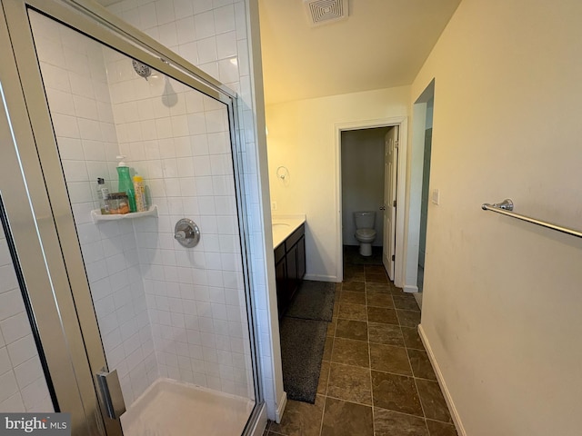12139 Fallen Timbers Cir, Hagerstown, MD 21740 - full bath with a stall shower, baseboards, vanity, and toilet