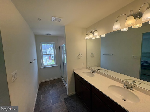12139 Fallen Timbers Cir, Hagerstown, MD 21740 - full bath featuring baseboards, a stall shower, and double vanity