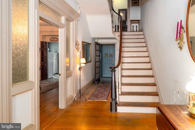 559 Righter St, Philadelphia, PA 19128 - stairs featuring wood finished floors