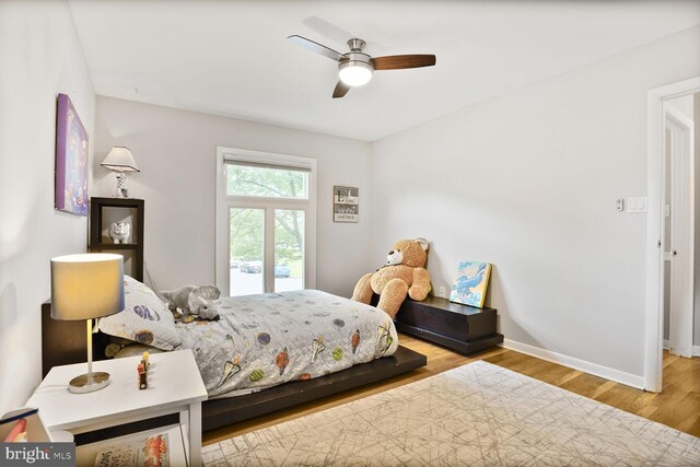 11106 Byrd Dr, Fairfax, VA 22030 - bedroom featuring wood finished floors, baseboards, and a ceiling fan