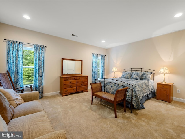 130 Grosbeak Ct, Lake Frederick, VA 22630 - bedroom featuring multiple windows, light carpet, recessed lighting, and baseboards