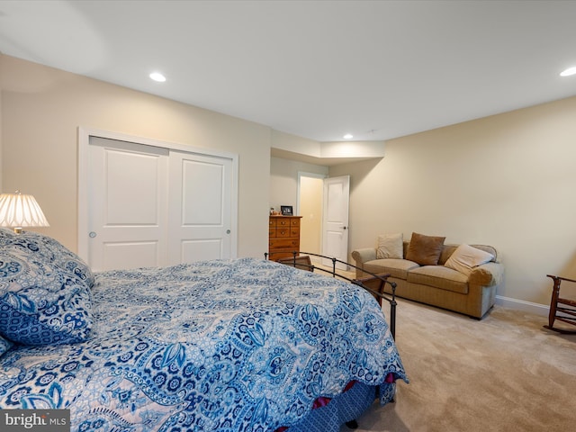 130 Grosbeak Ct, Lake Frederick, VA 22630 - bedroom with carpet flooring, recessed lighting, a closet, and baseboards