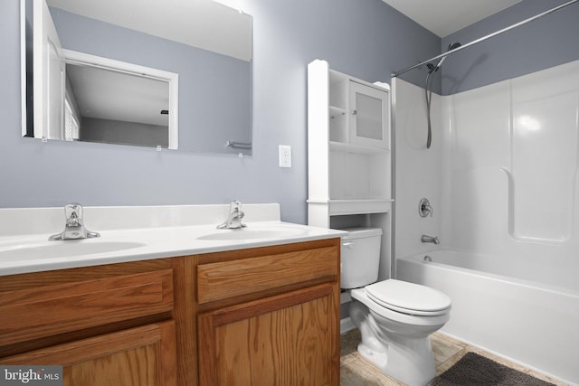 94 Gary Ln, Front Royal, VA 22630 - full bathroom with double vanity, toilet, and shower / washtub combination