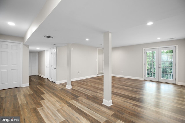 94 Gary Ln, Front Royal, VA 22630 - below grade area with wood finished floors, baseboards, and recessed lighting