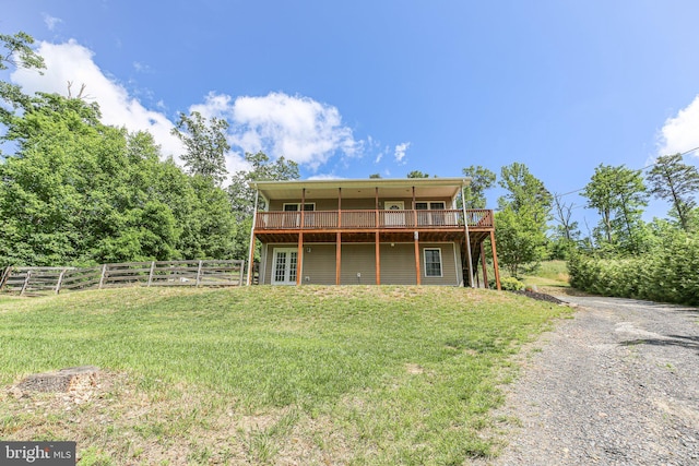 94 Gary Ln, Front Royal, VA 22630 - back of house featuring a deck and french doors