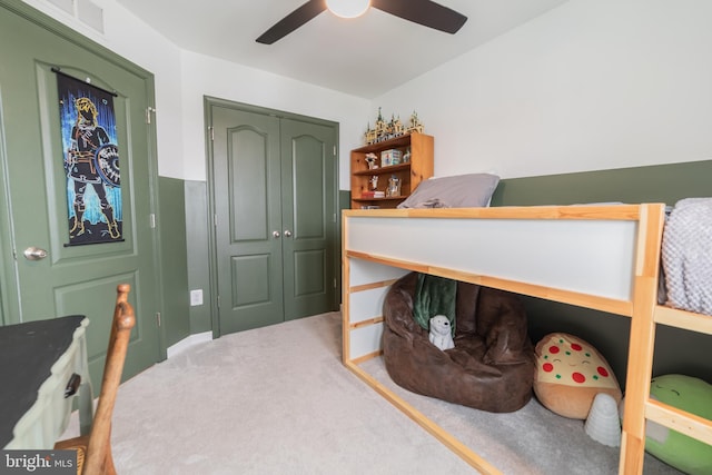 30 Kirby Ct, Bunker Hill, WV 25413 - bedroom featuring carpet flooring, a closet, and ceiling fan