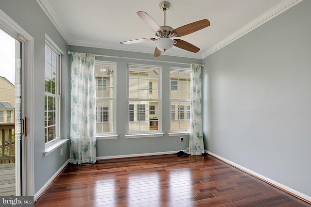242 Tilden Way Unit 7242, Edgewater, MD 21037 - empty room with wood finished floors, ornamental molding, and ceiling fan