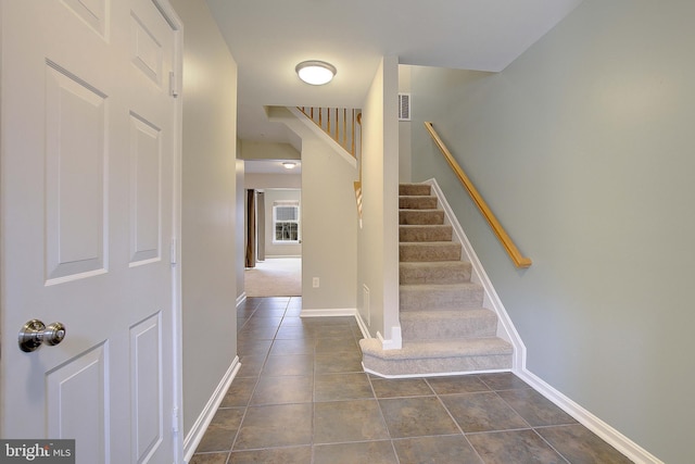 242 Tilden Way Unit 7242, Edgewater, MD 21037 - stairs with baseboards and tile patterned floors