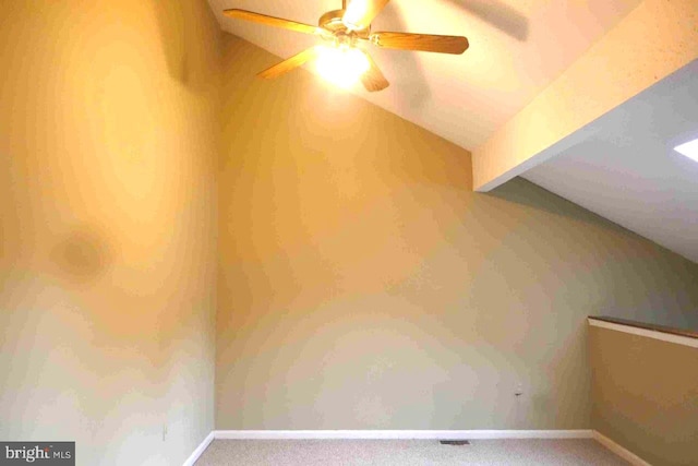 1647 Carriage House Ter Unit 1647-C, Silver Spring, MD 20904 - carpeted empty room with a ceiling fan, lofted ceiling, and baseboards